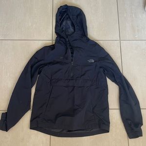 The North Face Black quarter zip wind breaker/ rain coat, size XS.